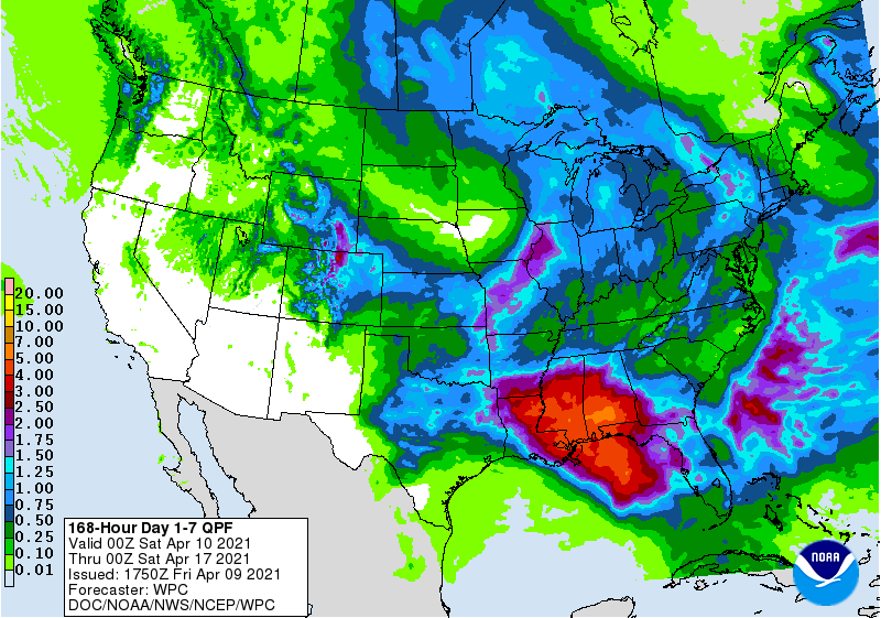 NOAA 7-Day Precipitation Forecast