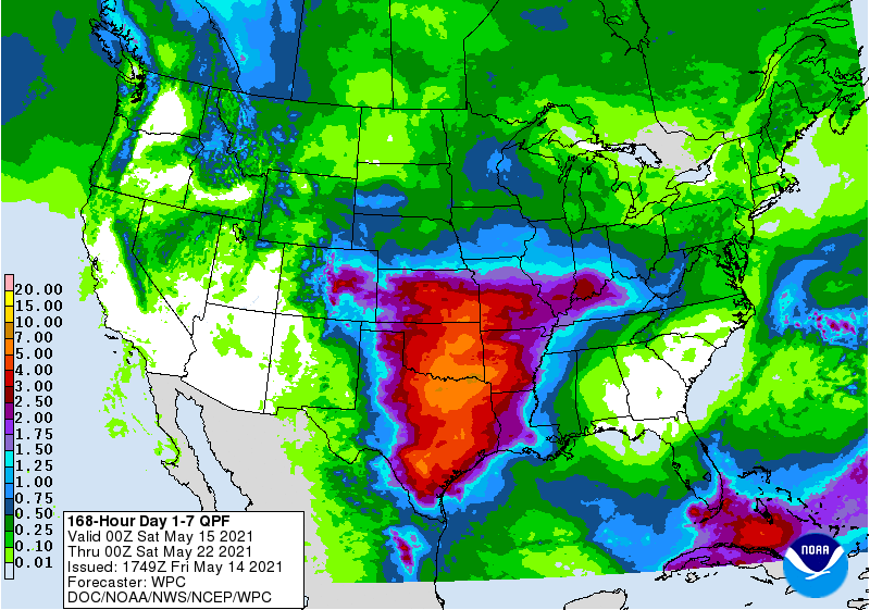 NOAA 7-day Precipitation Forecast