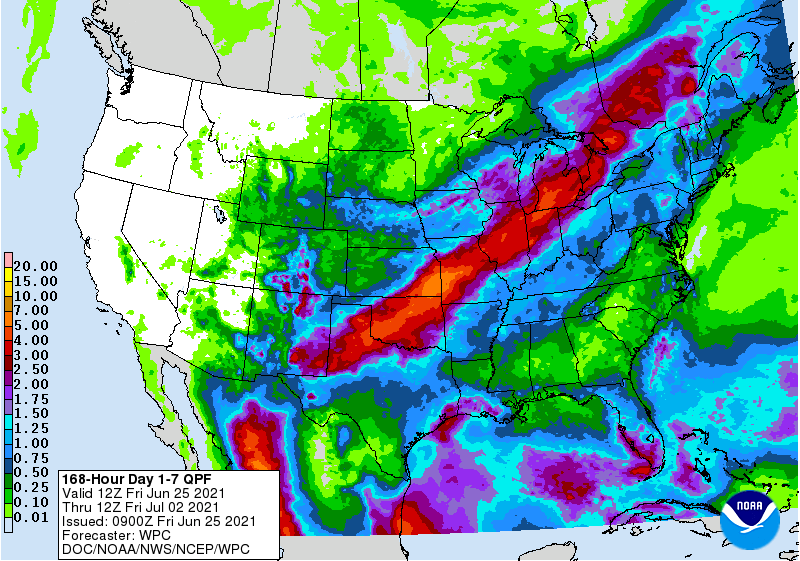 NOAA 7 day precipitation forecast