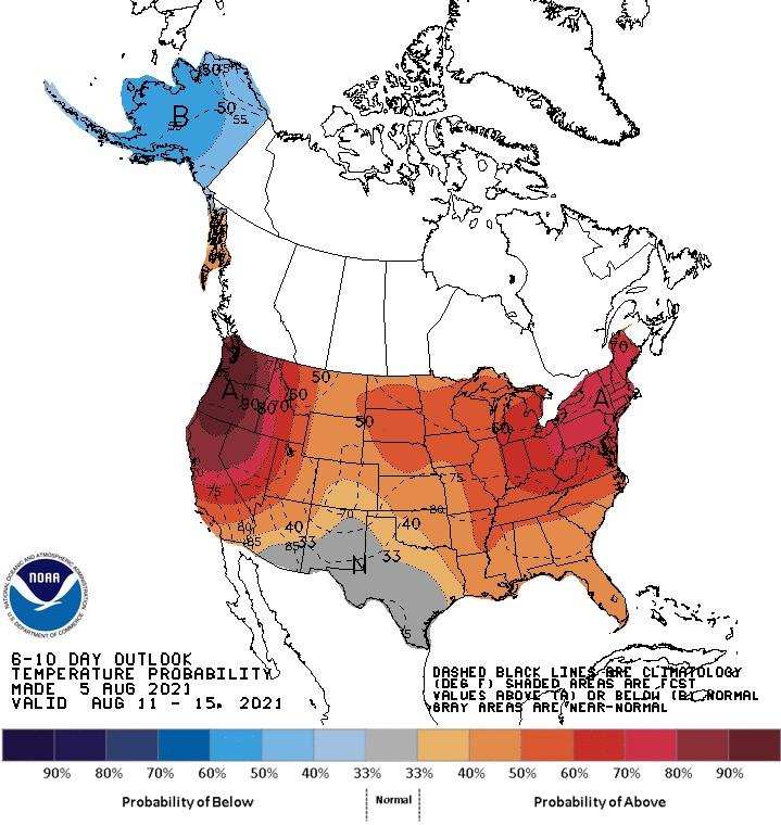 NOAA 6-10 d Temp Outlook