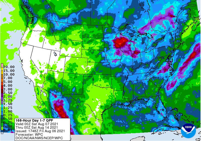 NOAA 7 day precipitation forecast