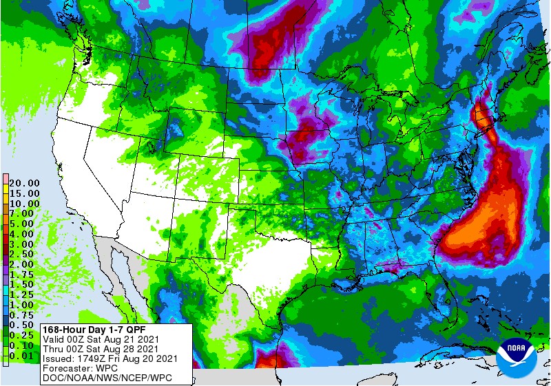 NOAA 7 day precipitation forecast