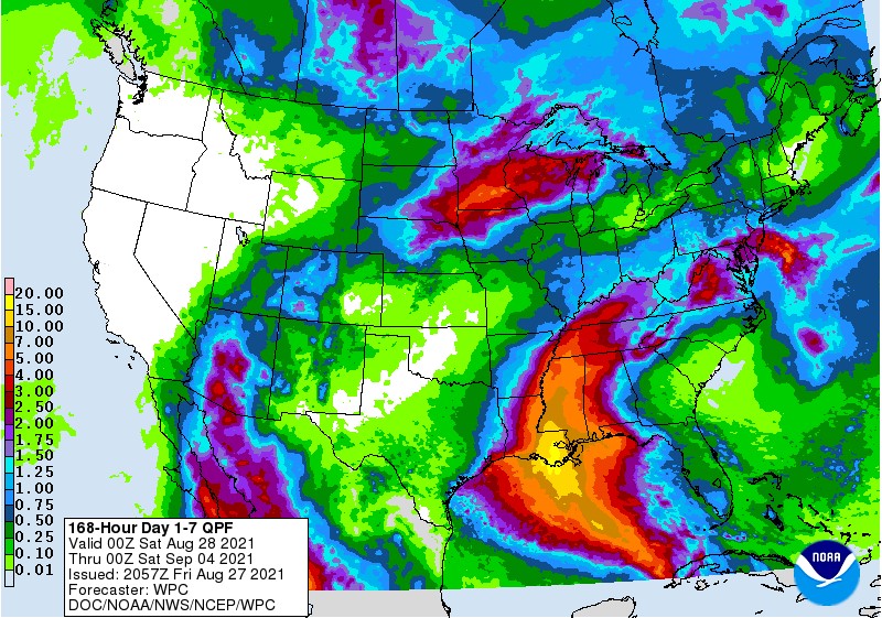 NOAA 7 day precipitation forecast