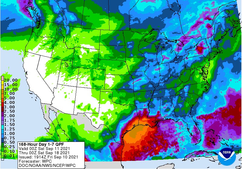 NOAA 7 day precipitation forecast