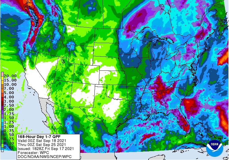 NOAA 7 day precipitation forecast