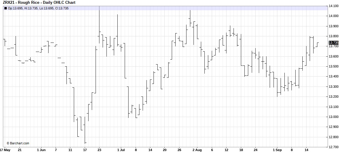 Rough rice futures Nov 2021