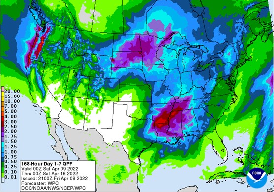 NOAA 7 day precipitation