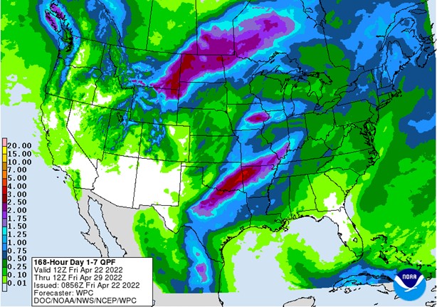 NOAA 7-day precipitation