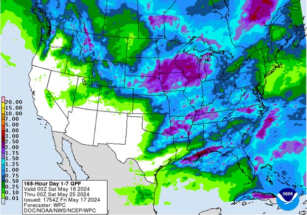 NOAA 7-day precipitation forecast