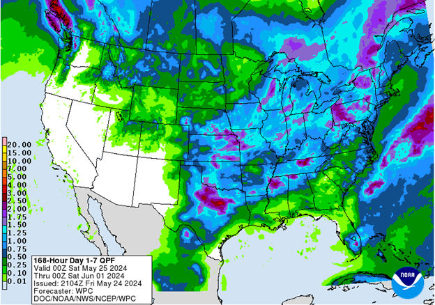 NOAA 7 day precipitation forecast