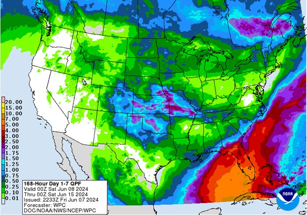 NOAA 7 day precipitation forecast