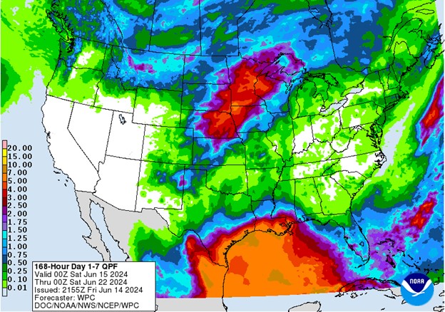 NOAA 7-day precipitation forecast