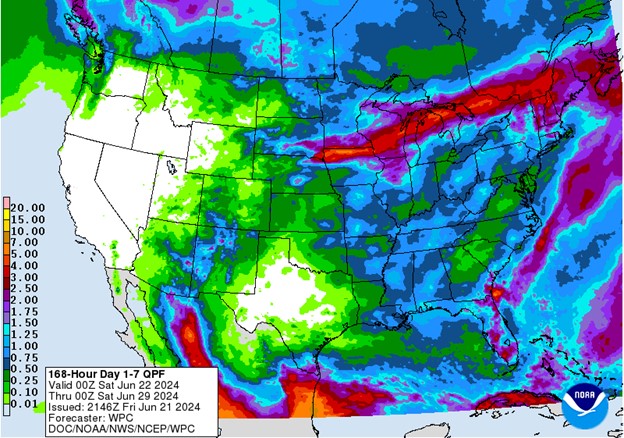 NOAA 7-day precipitation forecast