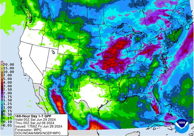 NOAA 7-day precipitation forecast