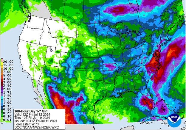 NOAA 7 day precipitation forecast