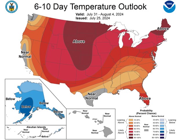 NOAA 6-10 day temperature outlook