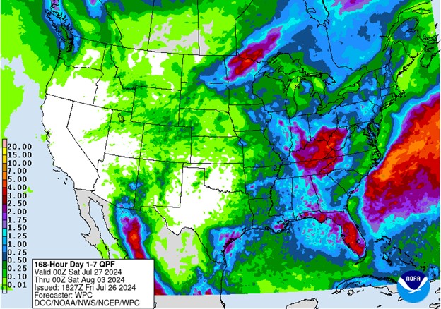 NOAA 7-day precipitation forecast