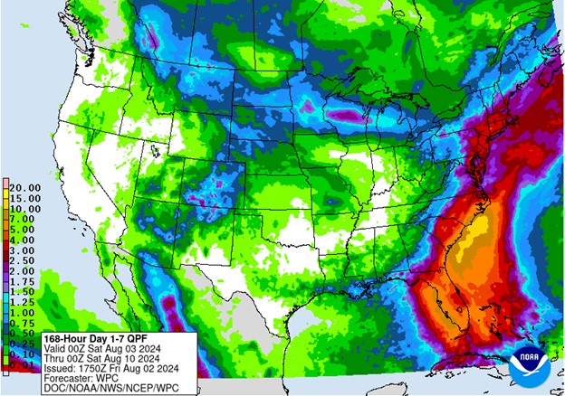 NOAA 7-day precipitation forecast