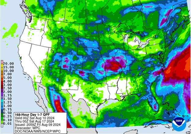 NOAA 7-day precipitation forecast