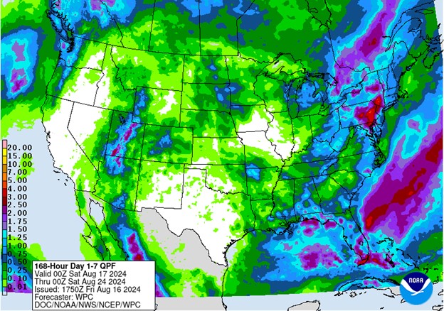 NOAA 7-day precipitation forecast