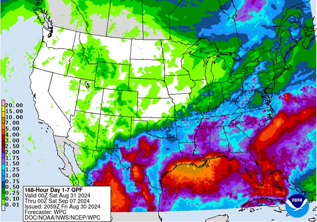 NOAA 7-day precipitation forecast