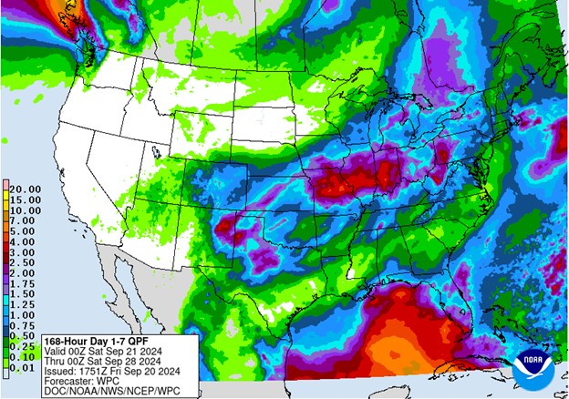 NOAA 7-day precipitation forecast