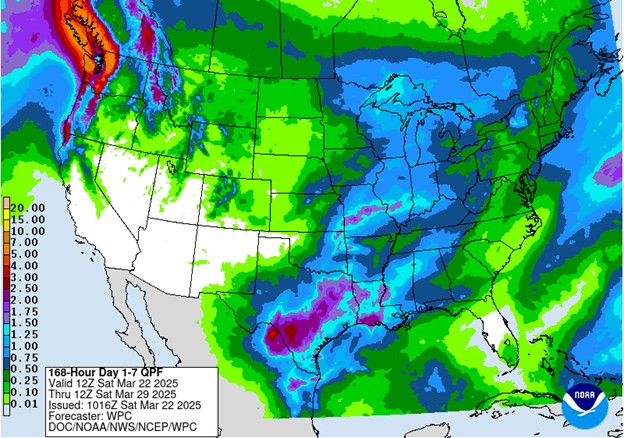 NOAA 7-day precipitation forecast