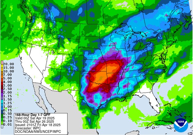 NOAA 7-day precipitation forecast
