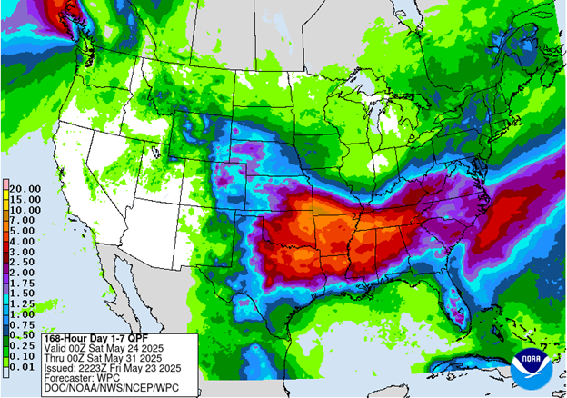 NOAA 7-day precipitation forecast