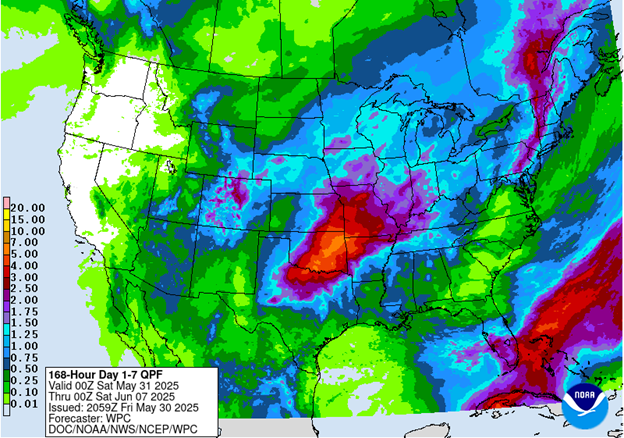 NOAA 7-day precipitation forecast
