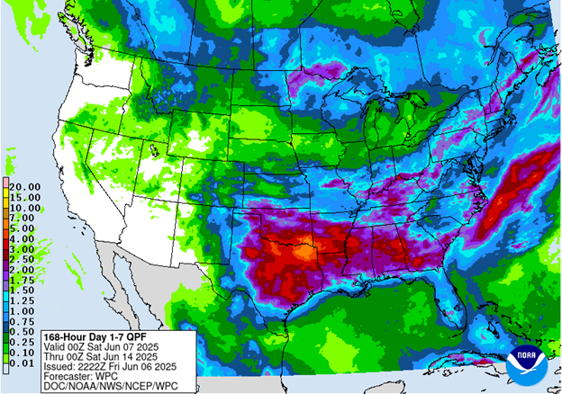 NOAA 7-day precipitation forecast