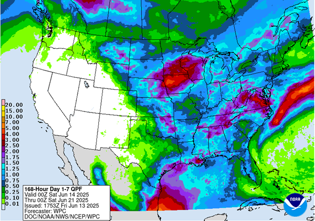 NOAA 7-day precipitation forecast