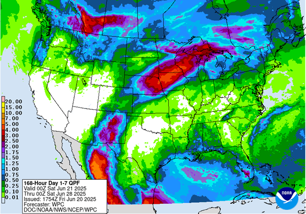 NOAA 7-day precipitation forecast