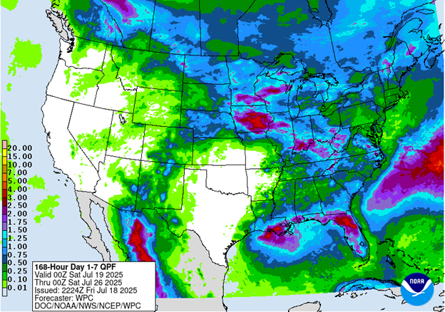 NOAA 7-day precipitation forecast