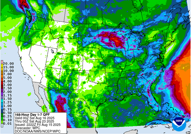 NOAA 7-day precipitation forecast