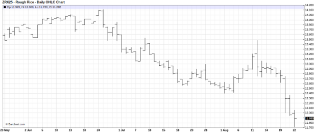 CME November 2025 Rice Futures, Daily Chart