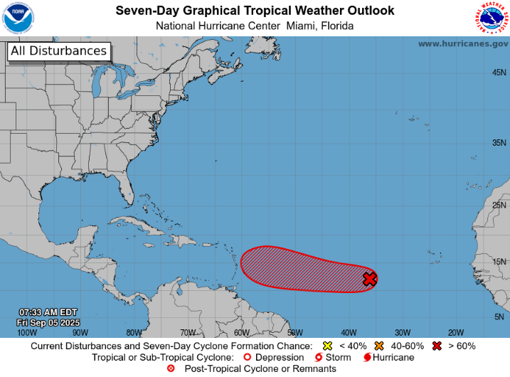 Seven-day tropical weather outlook