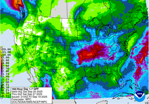 NOAA 7-day precipitation forecast