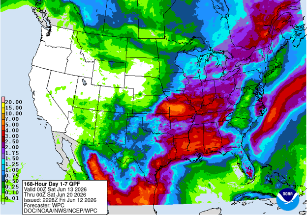 NOAA 7-day precipitation forecast