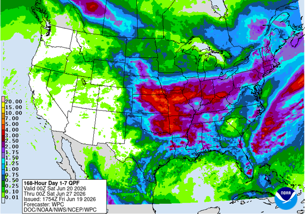 NOAA 7-day precipitation forecast