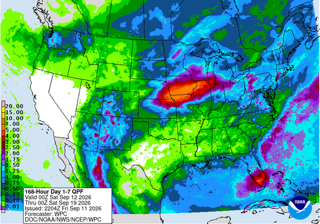 NOAA 7-day precipitation forecast