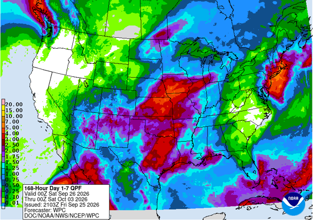 NOAA 7-day precipitation forecast