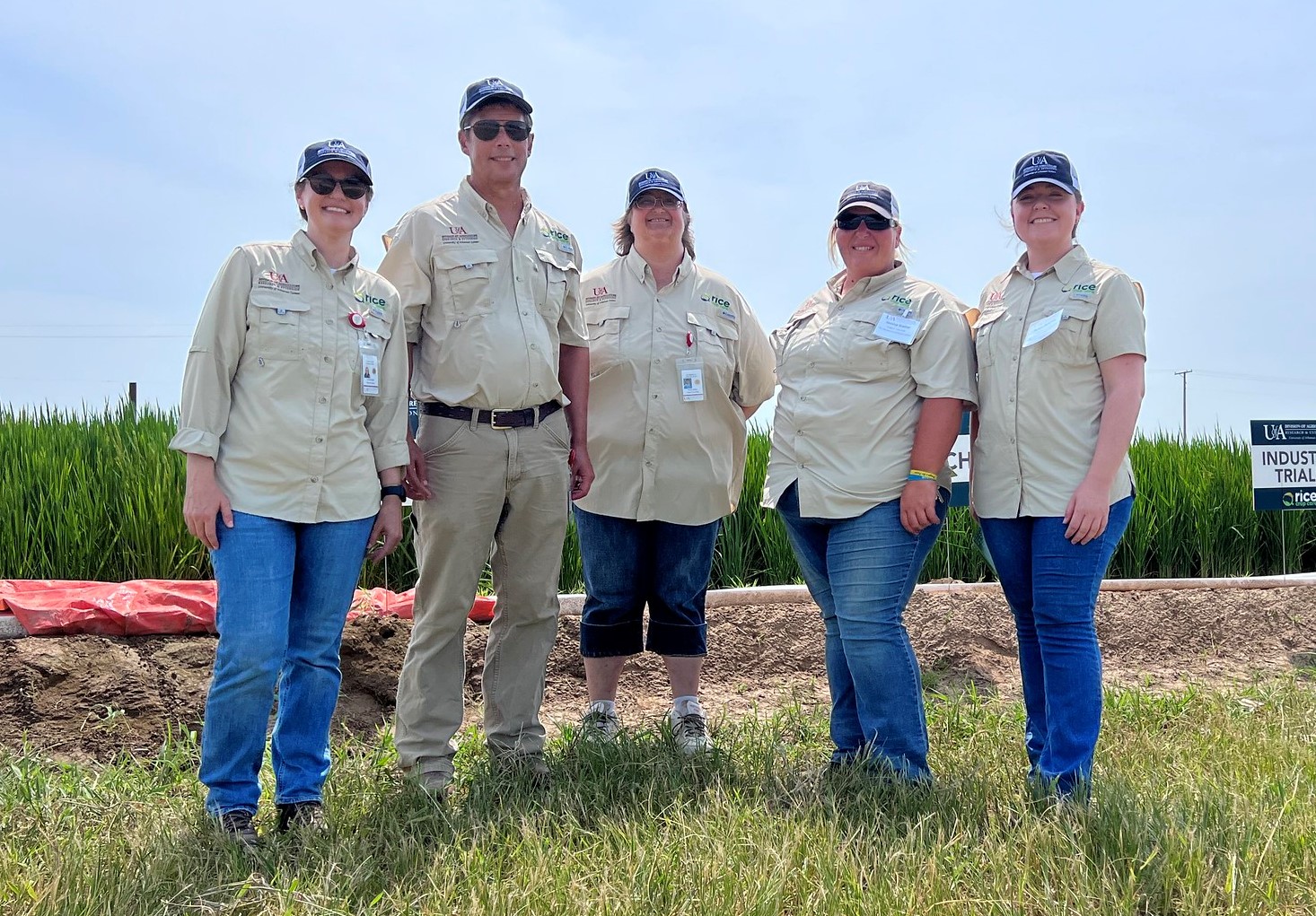 Dr. Nicolli pictured with her team at the 2023 Rice Field Day