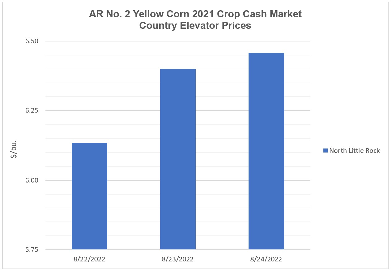 Arkansas Corn 2021 Crop Cash and 2022 New Crop Booking Market Reports (August 26, 2022)